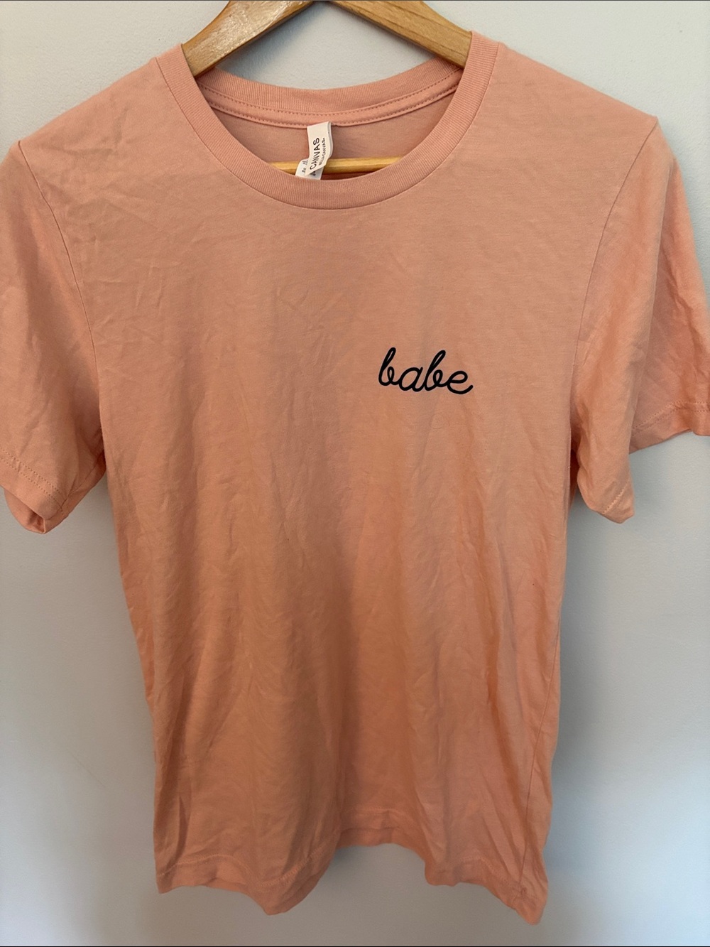 Bella Canvas Peach "babe" Short Sleeve Tee